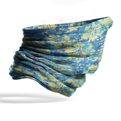 Polynesian Neck Gaiter - Camo Poly Patterns Hibiscus 09