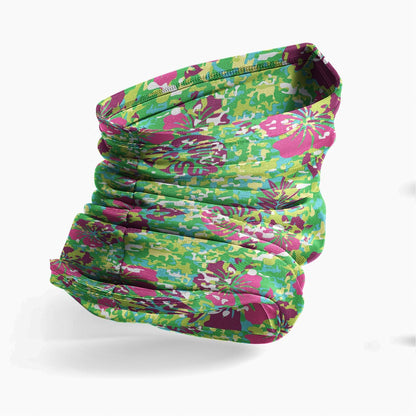 Polynesian Neck Gaiter - Camo Poly Patterns Hibiscus 12