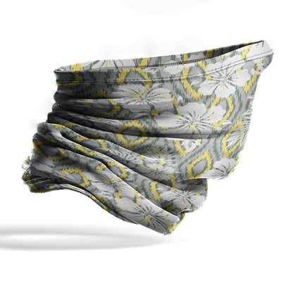 Polynesian Neck Gaiter - Camo Poly Patterns Hibiscus 14