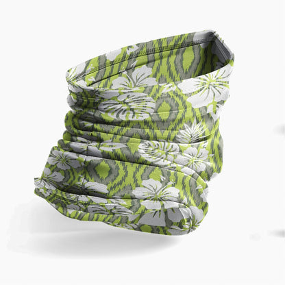 Polynesian Neck Gaiter - Camo Poly Patterns Hibiscus 15
