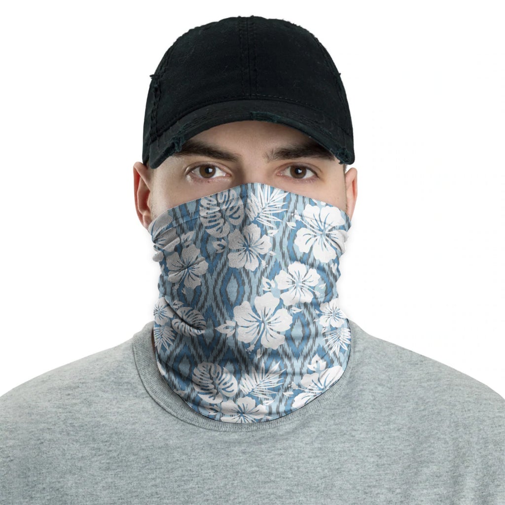 Polynesian Neck Gaiter - Camo Poly Patterns Hibiscus 16