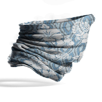 Polynesian Neck Gaiter - Camo Poly Patterns Hibiscus 16