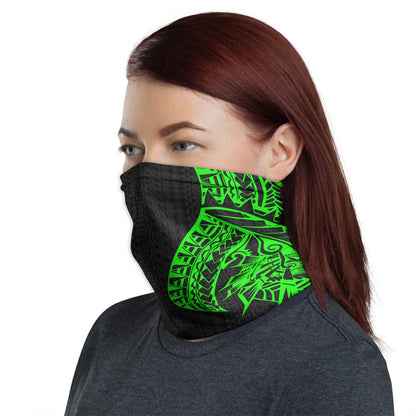 Polynesian Neck Gaiter - Polynesian Pattern Green