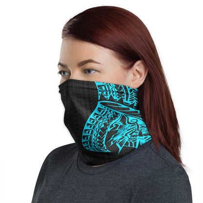 Polynesian Neck Gaiter - Polynesian Pattern Turquoise