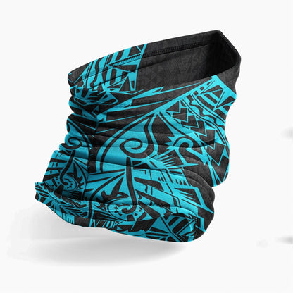 Polynesian Neck Gaiter - Polynesian Pattern Turquoise