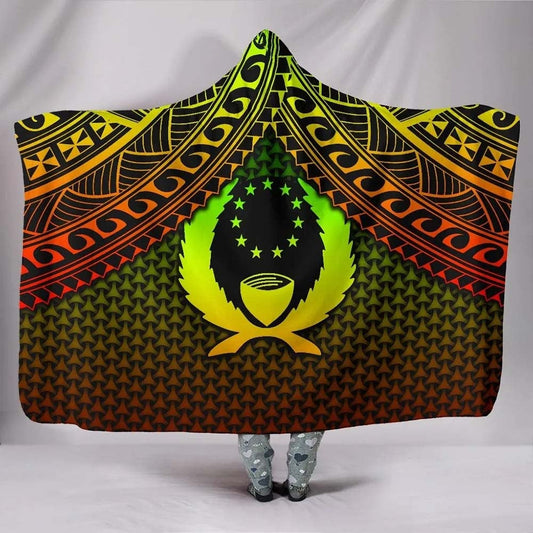 Polynesian Pohnpei Hooded Blanket - Reggae Vintage Polynesian Patterns