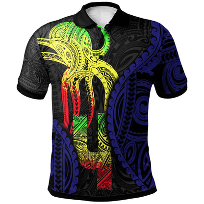 Polynesian Polo Shirt - Polynesian Octopus Number Style Four
