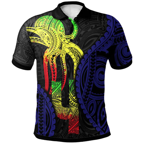 Polynesian Polo Shirt - Polynesian Octopus Number Style Four