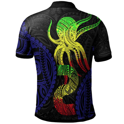 Polynesian Polo Shirt - Polynesian Octopus Number Style Two