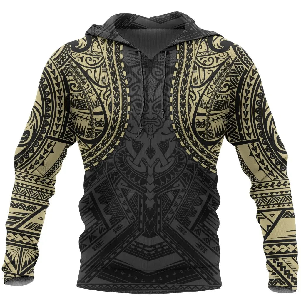 Polynesian Spirit Pullover Hoodie - Polynesian Tattoo Style