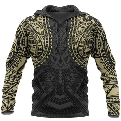 Polynesian Spirit Pullover Hoodie - Polynesian Tattoo Style