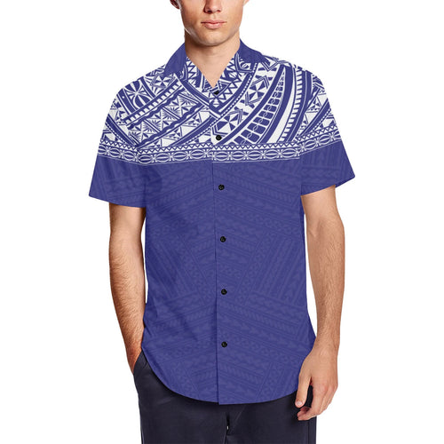 Polynesian Purple - White Short Sleeve Shirt