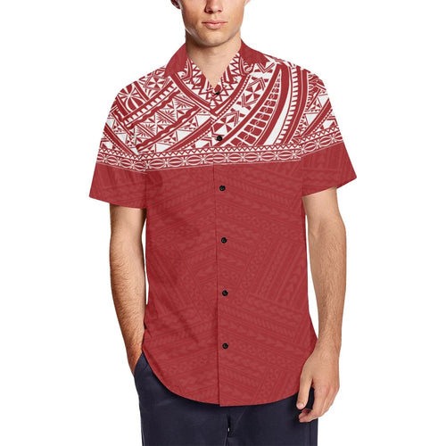 Polynesian Red - White Short Sleeve Shirt