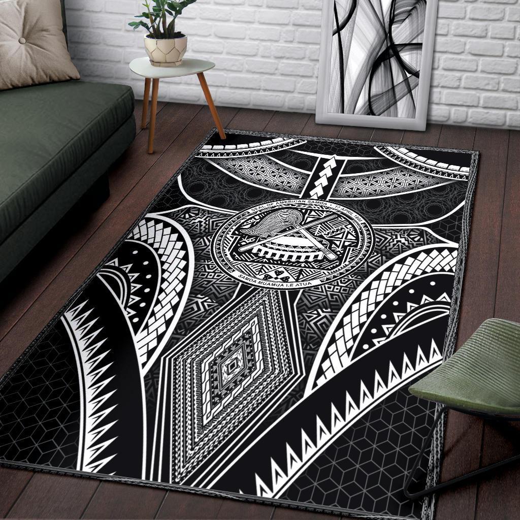 Polynesian Rugs - American Samoa Coat Of Arm With Poly Patterns