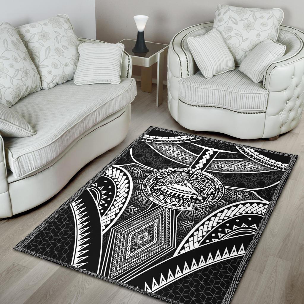Polynesian Rugs - American Samoa Coat Of Arm With Poly Patterns
