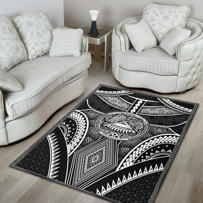 Polynesian Rugs - American Samoa Coat Of Arm With Poly Patterns