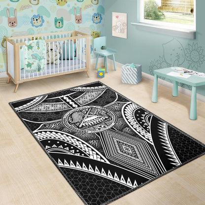 Polynesian Rugs - American Samoa Coat Of Arm With Poly Patterns