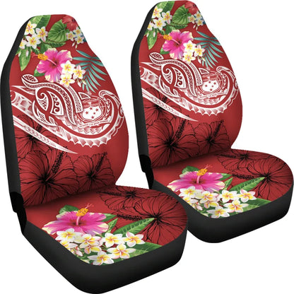 Polynesian Samoa Car Seat Covers - Summer Plumeria (Red)