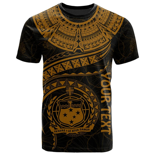Polynesian Samoa Personalised T-shirt - Samoan Waves (Golden)