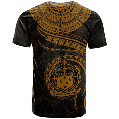 Polynesian Samoa Personalised T-shirt - Samoan Waves (Golden)