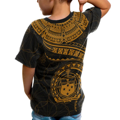 Polynesian Samoa Personalised T-shirt - Samoan Waves (Golden)