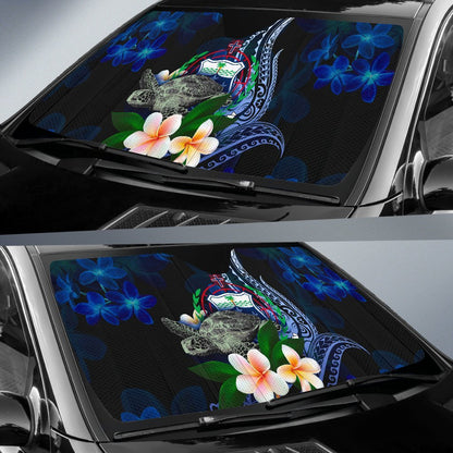 Polynesian Samoa Sun Shades - Turtle With Plumeria Flowers