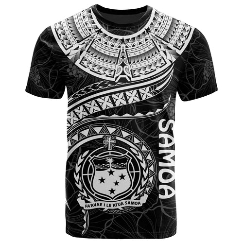 Polynesian Samoa T-shirt - Samoan Waves (White)