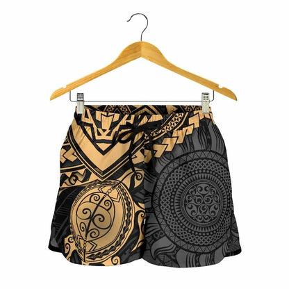 Polynesian Shorts (Women) - Polynesian Golden Turtle