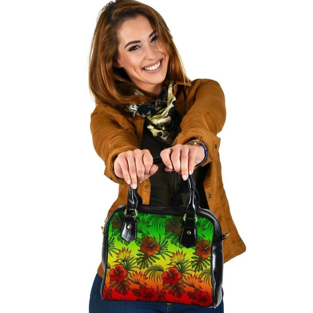 Polynesian Shoulder Handbag - Reggae Hibiscus Patterns