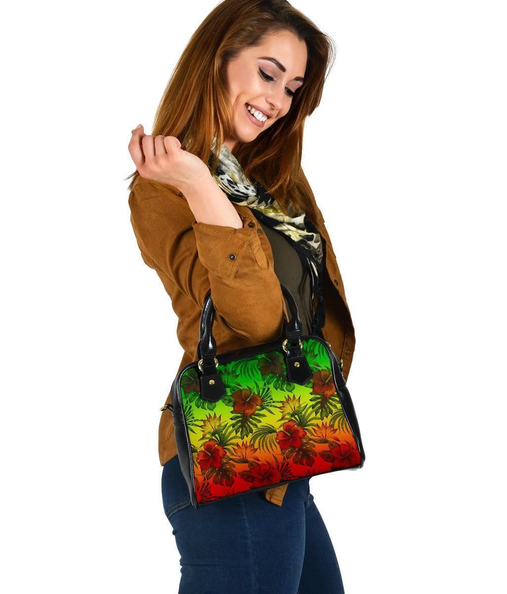 Polynesian Shoulder Handbag - Reggae Hibiscus Patterns