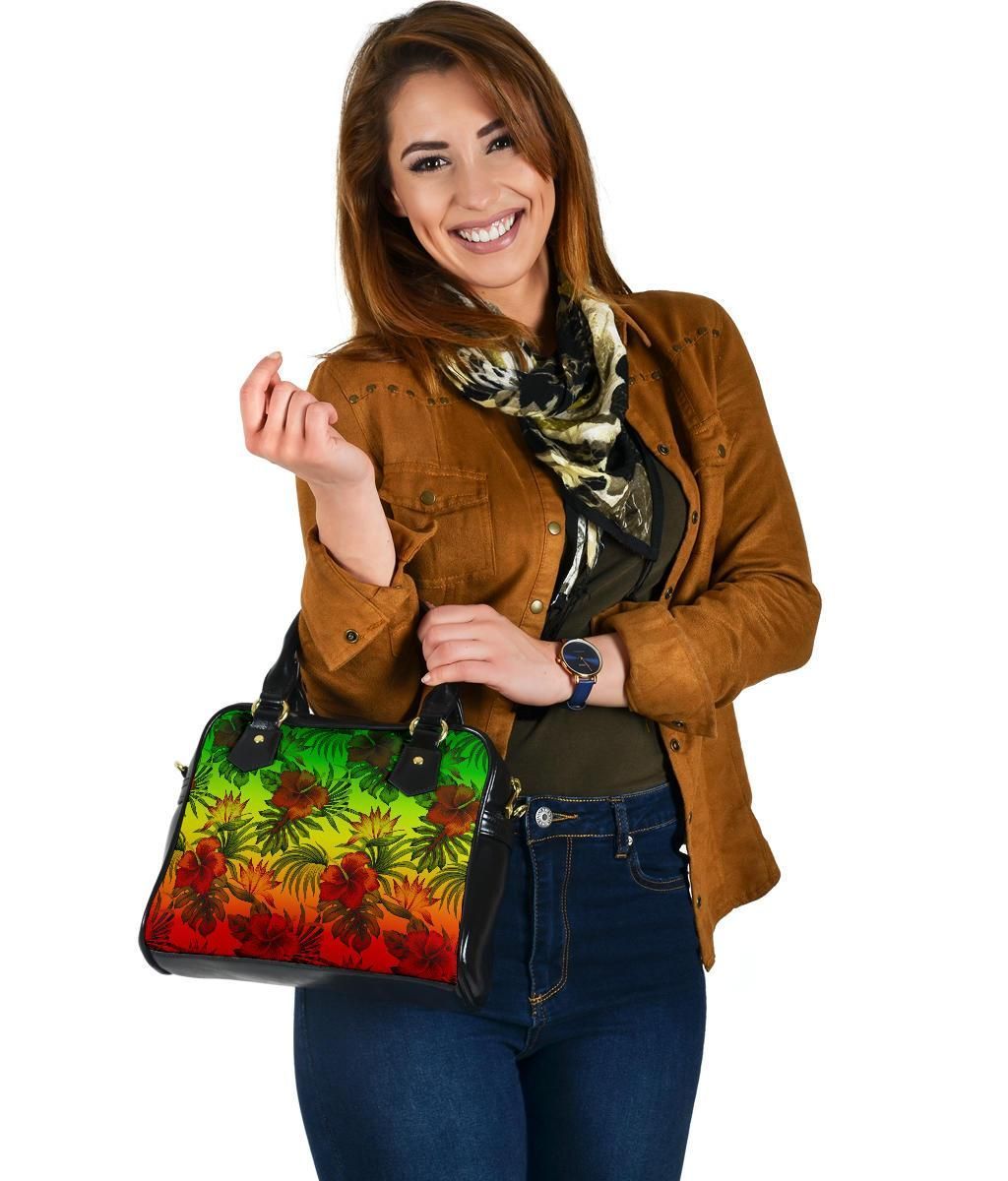 Polynesian Shoulder Handbag - Reggae Hibiscus Patterns