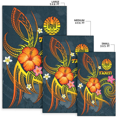 Polynesian Tahiti Area Rug - Legend of Tahiti (Blue)