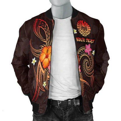 Polynesian Tahiti Personalised Bomber Jacket - Legend of Tahiti (Red)