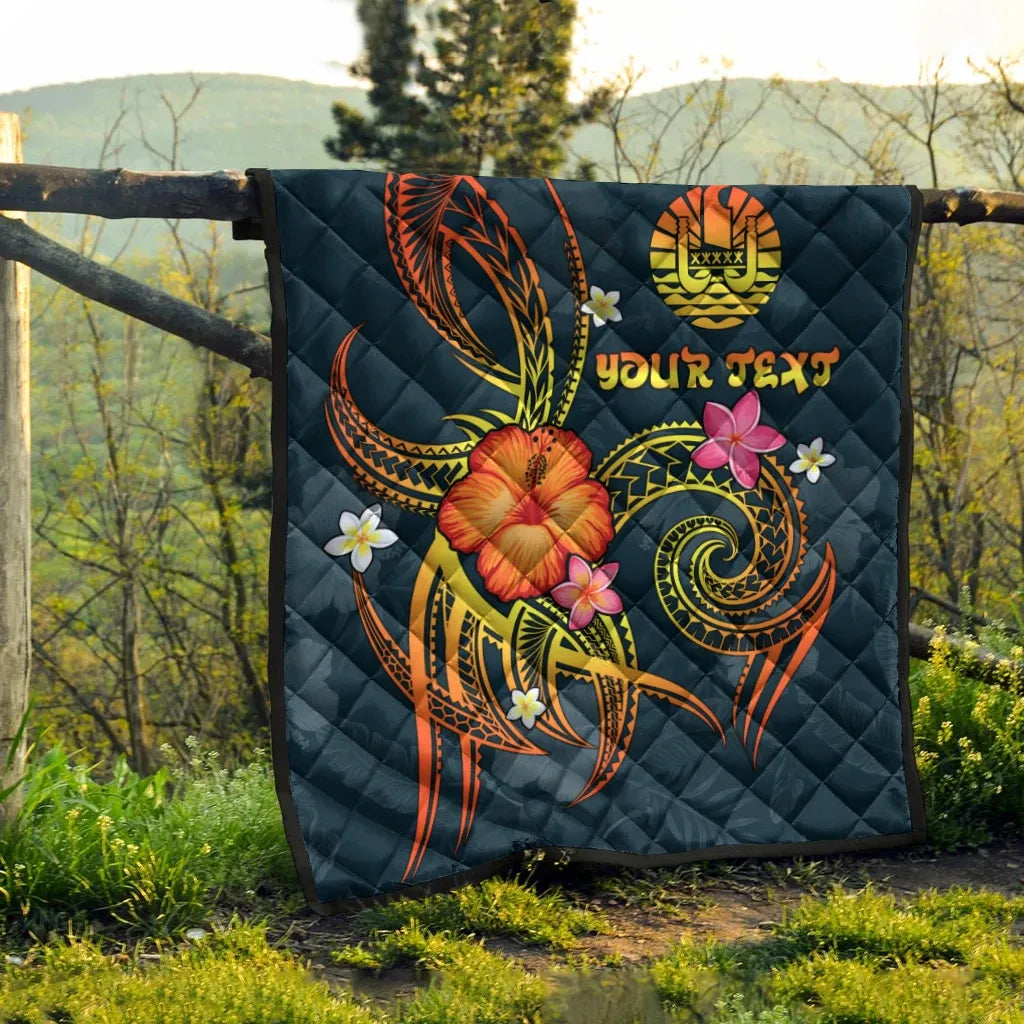 Polynesian Tahiti Personalised Premium Quilt - Legend of Tahiti (Blue)