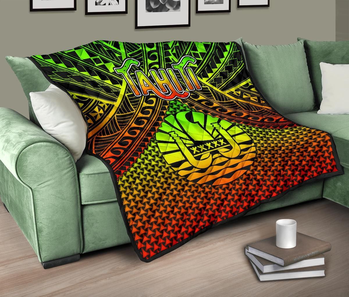 Polynesian Tahiti Personalised Premium Quilt - Reggae Vintage Polynesian Patterns