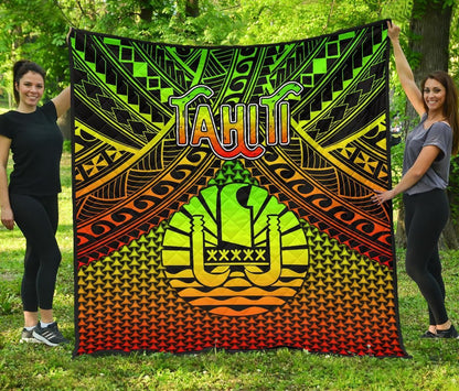 Polynesian Tahiti Personalised Premium Quilt - Reggae Vintage Polynesian Patterns
