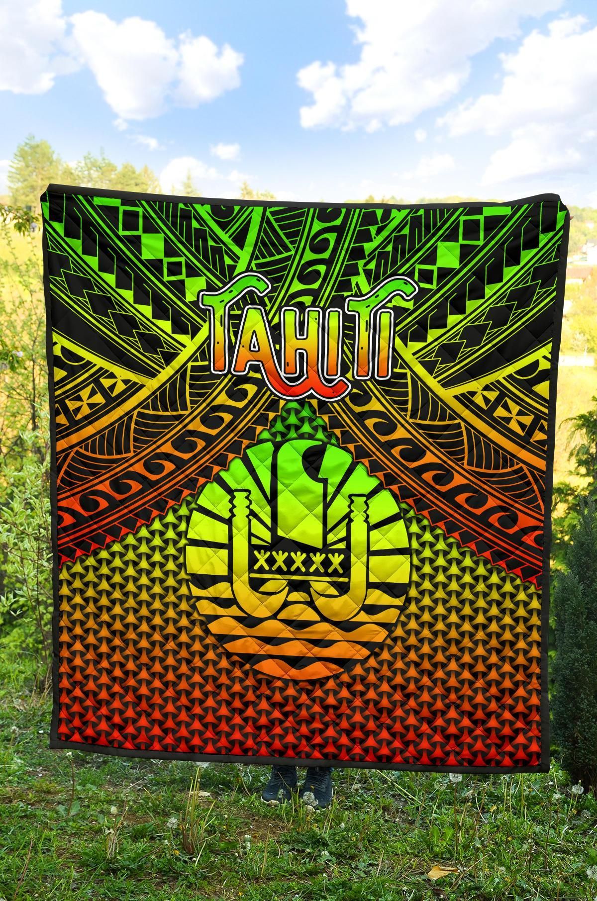 Polynesian Tahiti Personalised Premium Quilt - Reggae Vintage Polynesian Patterns