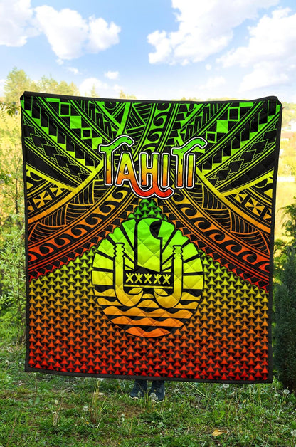 Polynesian Tahiti Personalised Premium Quilt - Reggae Vintage Polynesian Patterns