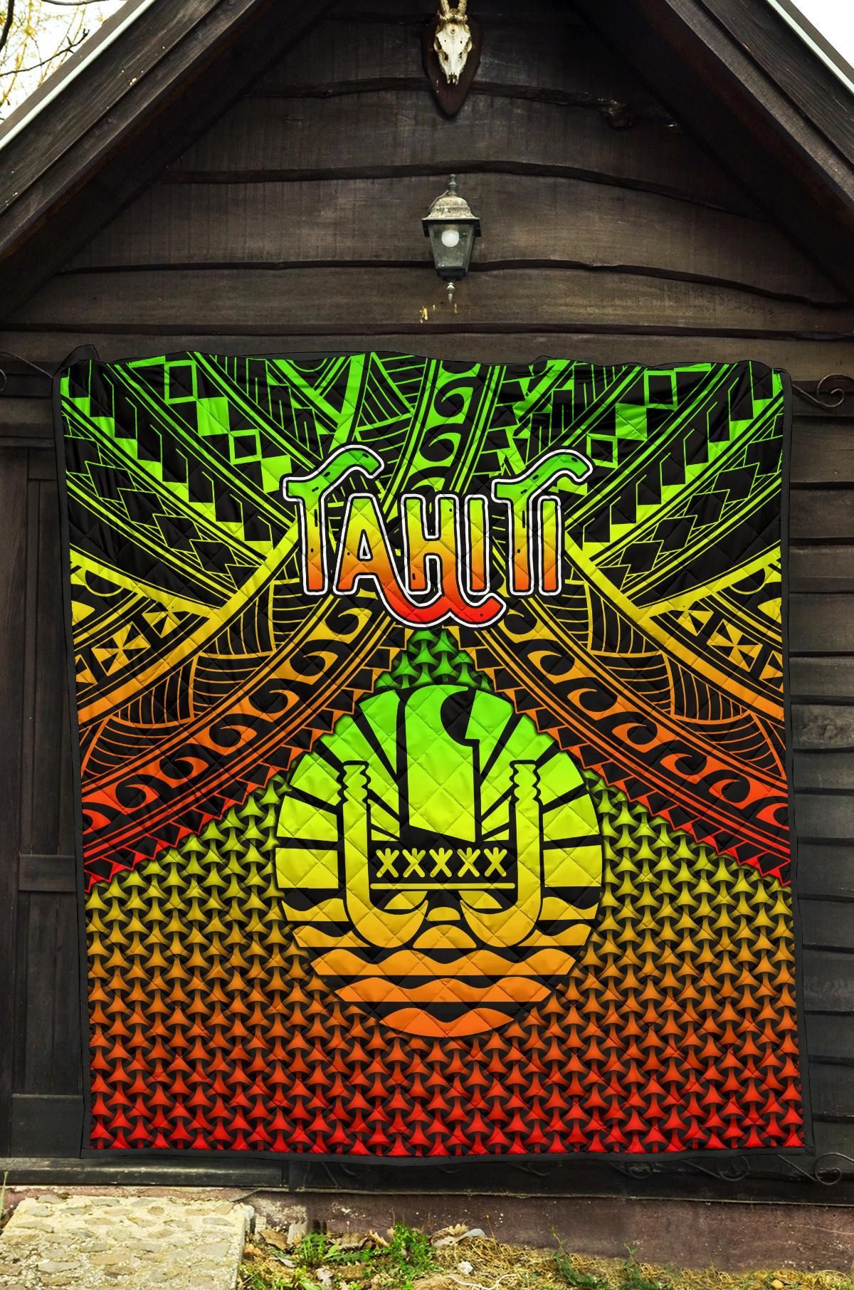 Polynesian Tahiti Personalised Premium Quilt - Reggae Vintage Polynesian Patterns
