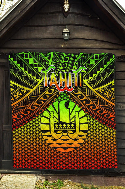 Polynesian Tahiti Personalised Premium Quilt - Reggae Vintage Polynesian Patterns