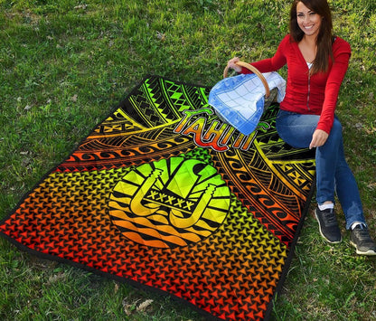 Polynesian Tahiti Personalised Premium Quilt - Reggae Vintage Polynesian Patterns