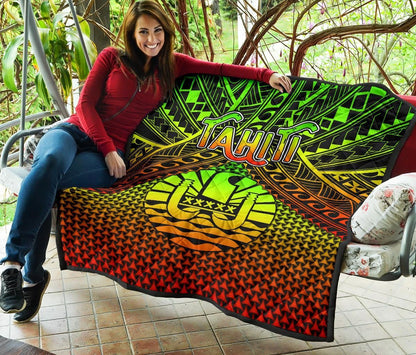 Polynesian Tahiti Personalised Premium Quilt - Reggae Vintage Polynesian Patterns