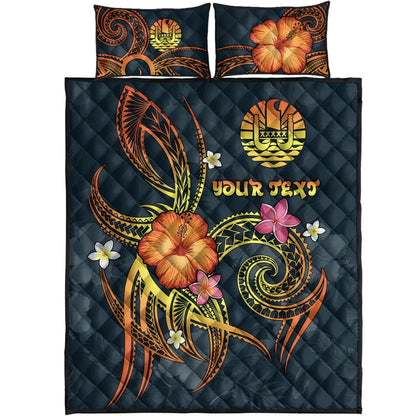 Polynesian Tahiti Personalised Quilt Bed Set - Legend of Tahiti (Blue)