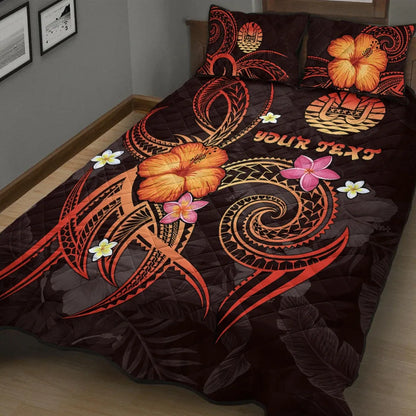 Polynesian Tahiti Personalised Quilt Bed Set - Legend of Tahiti (Red)