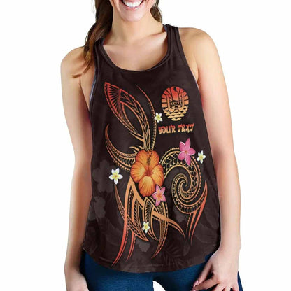 Polynesian Tahiti Personalised Women Racerback Tank - Legend of Tahiti (Red)
