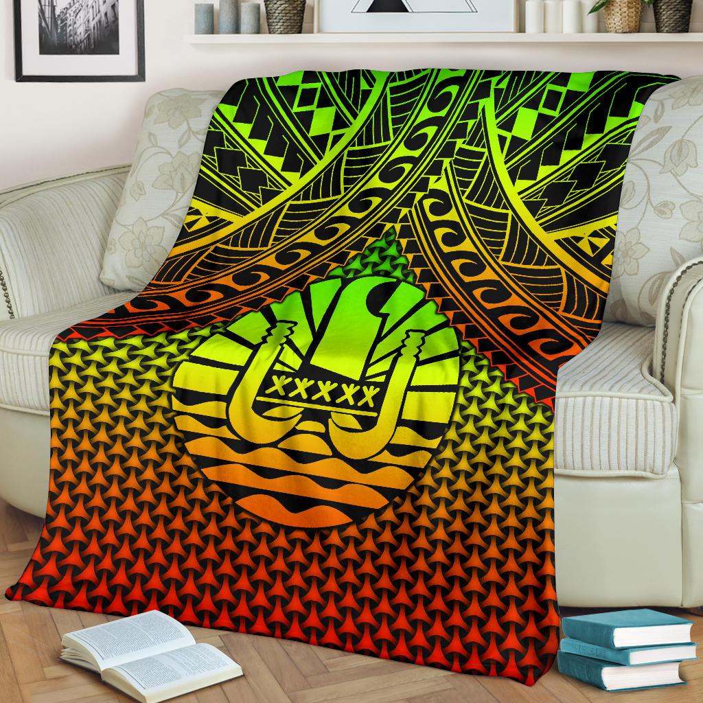 Polynesian Tahiti Premium Blanket - Reggae Vintage Polynesian Patterns