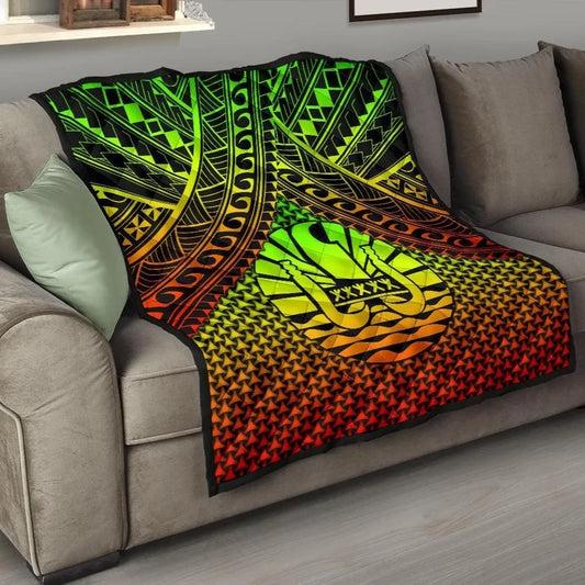 Polynesian Tahiti Premium Quilt - Reggae Vintage Polynesian Patterns