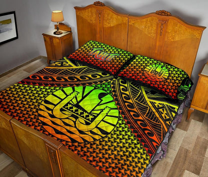 Polynesian Tahiti Quilt Bed Set - Reggae Vintage Polynesian Patterns
