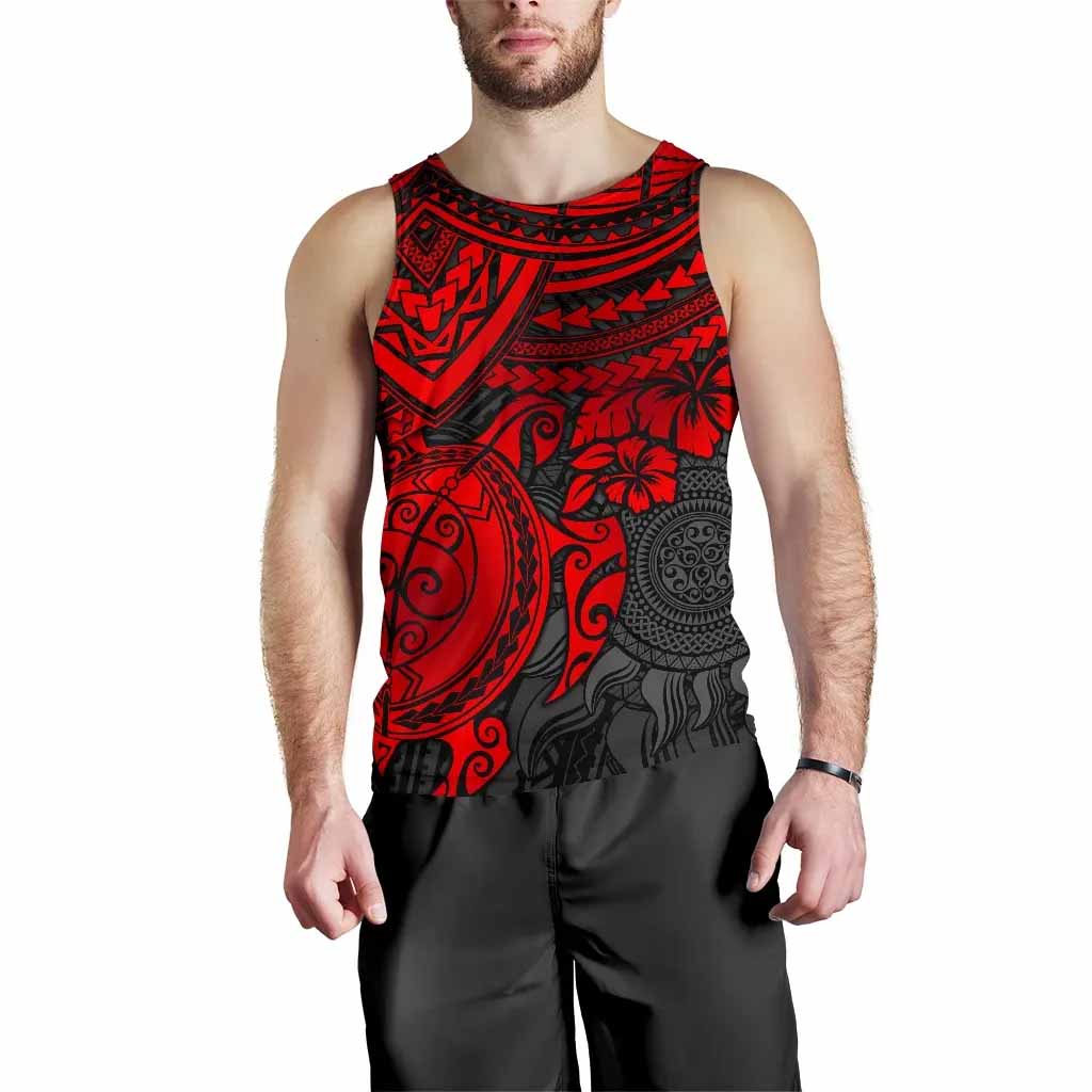Polynesian Tank Top (Men) - Polynesian Red Turtle