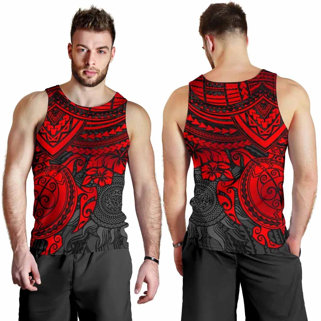 Polynesian Tank Top (Men) - Polynesian Red Turtle
